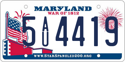 MD license plate 5AU4419