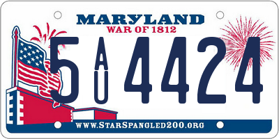 MD license plate 5AU4424