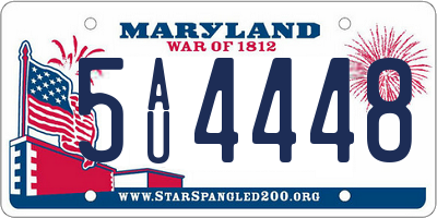 MD license plate 5AU4448