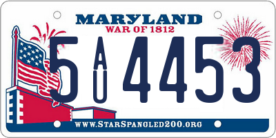 MD license plate 5AU4453