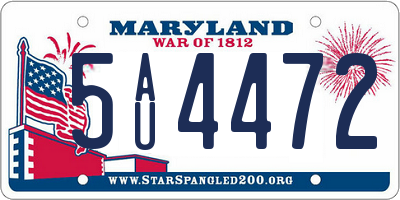 MD license plate 5AU4472