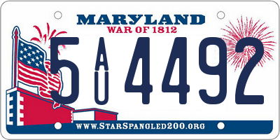 MD license plate 5AU4492