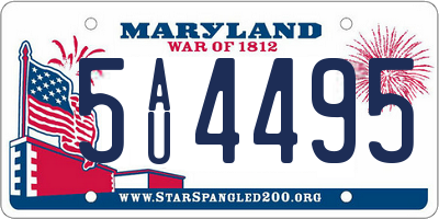 MD license plate 5AU4495