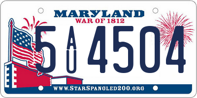MD license plate 5AU4504