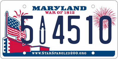 MD license plate 5AU4510