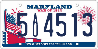 MD license plate 5AU4513