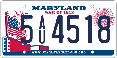 MD license plate 5AU4518