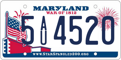 MD license plate 5AU4520