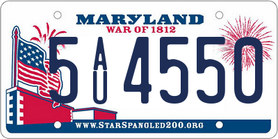 MD license plate 5AU4550