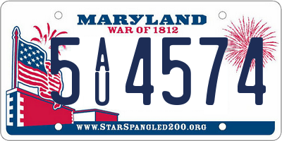 MD license plate 5AU4574