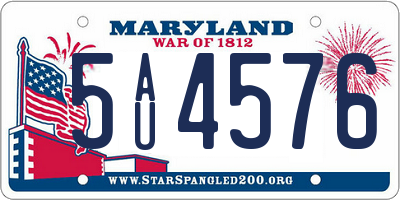 MD license plate 5AU4576