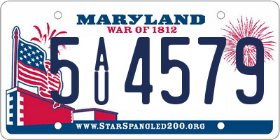 MD license plate 5AU4579