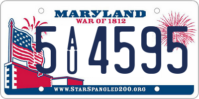 MD license plate 5AU4595