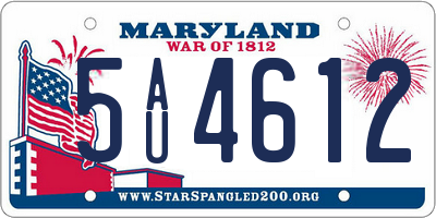 MD license plate 5AU4612