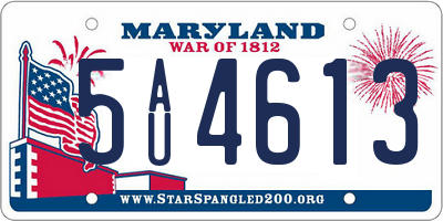 MD license plate 5AU4613