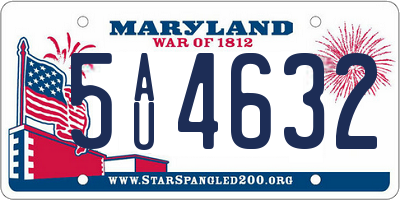 MD license plate 5AU4632