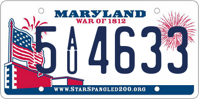 MD license plate 5AU4633