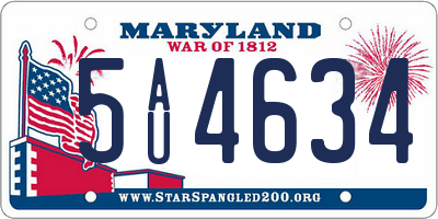 MD license plate 5AU4634