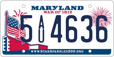 MD license plate 5AU4636