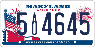 MD license plate 5AU4645