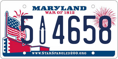 MD license plate 5AU4658