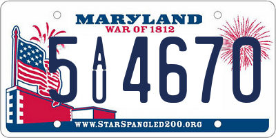 MD license plate 5AU4670