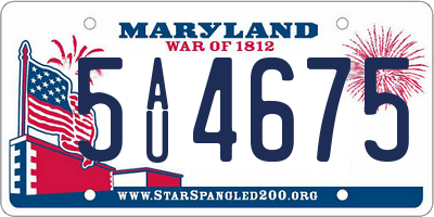 MD license plate 5AU4675
