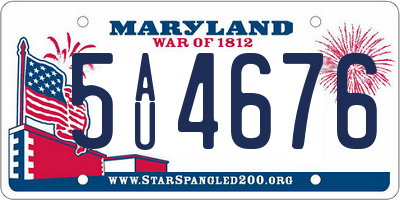 MD license plate 5AU4676