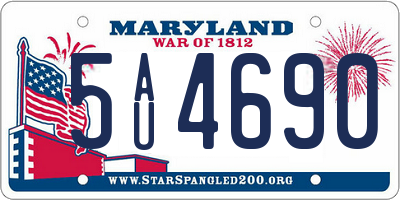 MD license plate 5AU4690
