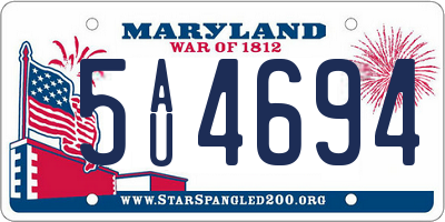 MD license plate 5AU4694