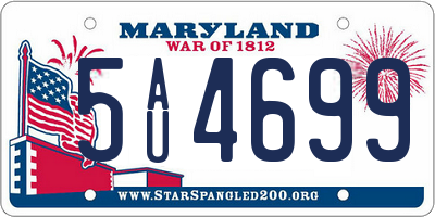 MD license plate 5AU4699