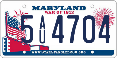 MD license plate 5AU4704
