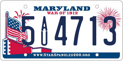 MD license plate 5AU4713
