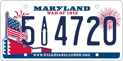 MD license plate 5AU4720