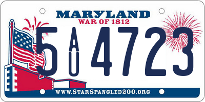 MD license plate 5AU4723