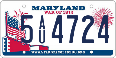 MD license plate 5AU4724