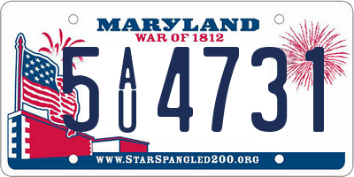 MD license plate 5AU4731