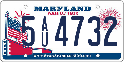 MD license plate 5AU4732