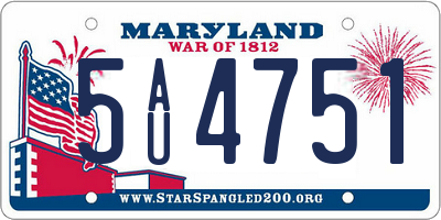 MD license plate 5AU4751