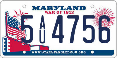 MD license plate 5AU4756