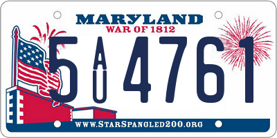 MD license plate 5AU4761