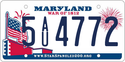 MD license plate 5AU4772