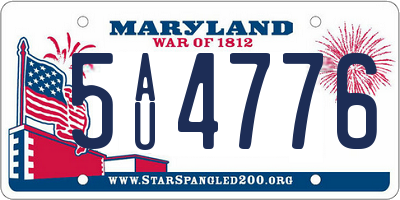 MD license plate 5AU4776