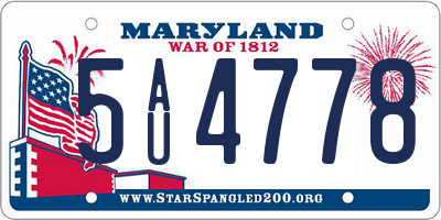 MD license plate 5AU4778