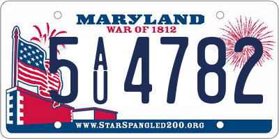 MD license plate 5AU4782