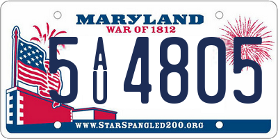 MD license plate 5AU4805
