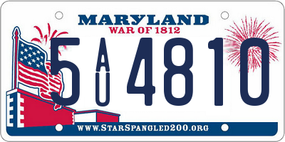 MD license plate 5AU4810