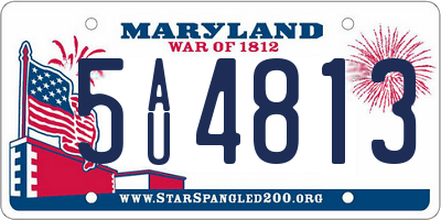 MD license plate 5AU4813