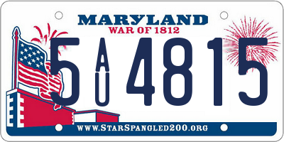 MD license plate 5AU4815