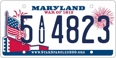 MD license plate 5AU4823
